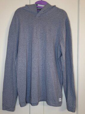 Rhone Element Lounge Hoodie Lightweight Performance Stretch Pullover Gray Large